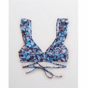 wraparound ruffle scoop bikini top